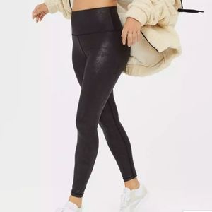 High waisted faux leather leggings
